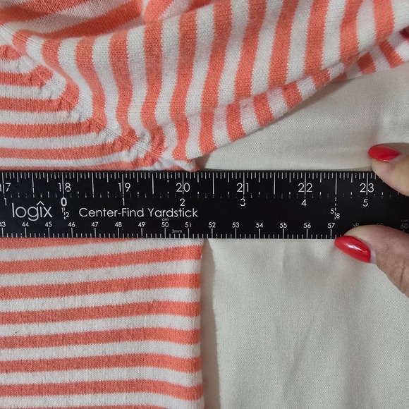 STS Sail to Sable Striped Long Sleeve Sweater Top Coral Aqua Size L - Picture 6 of 8
